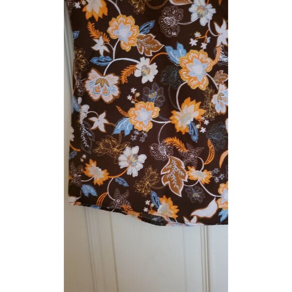 Lands End Womens No Iron Supima Cotton Floral Button-Up Shirt Size 4 - Picture 2 of 10